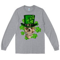Heather Grey st. patrick's day skull Long Sleeve Tee - RanaPortraitStore