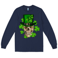 Navy st. patrick's day skull Long Sleeve Tee - RanaPortraitStore