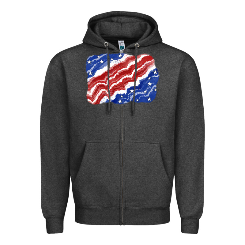 Patriotic Tie Dye Background 4th Of July Zipper Hoodie by CowGirlArtShop | Teevron