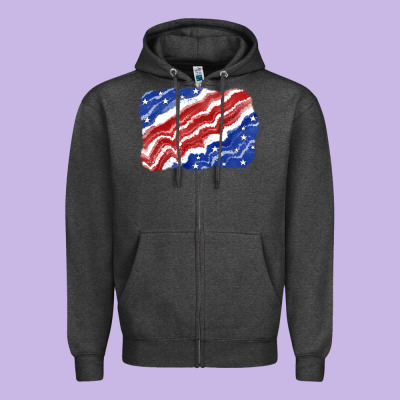 Patriotic Tie Dye Background 4th Of July Zipper Hoodie Designed By Cowgirlartshop