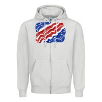 Dove Grey Patriotic tie dye background 4th of july Zipper Hoodie - CowGirlArtShop
