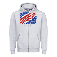 Heather Grey Patriotic tie dye background 4th of july Zipper Hoodie - CowGirlArtShop