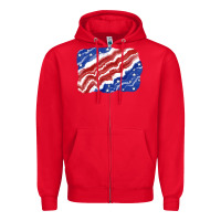 Red Patriotic tie dye background 4th of july Zipper Hoodie - CowGirlArtShop