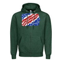 Sports Green Patriotic tie dye background 4th of july Zipper Hoodie - CowGirlArtShop