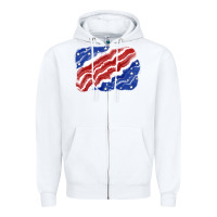 White Patriotic tie dye background 4th of july Zipper Hoodie - CowGirlArtShop