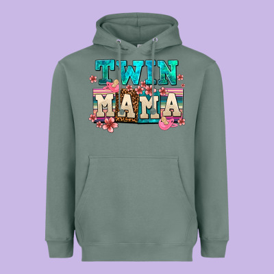 Twin Mama Heavyweight Hoodie Designed By Adodesignshop