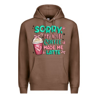 Chestnut sorry my iced coffee made me latte Premium Hoodie - MaliasSmallBusiness