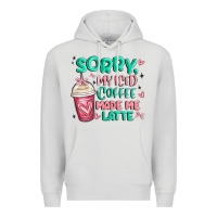 Dove Grey sorry my iced coffee made me latte Premium Hoodie - MaliasSmallBusiness