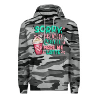 Slate Camo sorry my iced coffee made me latte Premium Hoodie - MaliasSmallBusiness