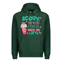 Sports Green sorry my iced coffee made me latte Premium Hoodie - MaliasSmallBusiness
