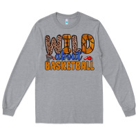 Heather Grey wild about basketball Long Sleeve Tee - Zillion Design Studio
