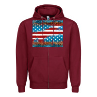 Burgundy Leopard glitter American flag tumbler Zipper Hoodie - Neo Western
