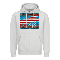 Dove Grey Leopard glitter American flag tumbler Zipper Hoodie - Neo Western
