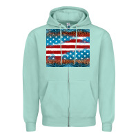 Seafoam Leopard glitter American flag tumbler Zipper Hoodie - Neo Western