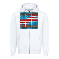 White Leopard glitter American flag tumbler Zipper Hoodie - Neo Western