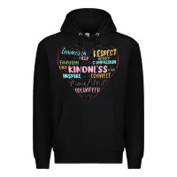 Black kindness heart Premium Hoodie - MaliasSmallBusiness