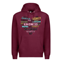 Burgundy kindness heart Premium Hoodie - MaliasSmallBusiness