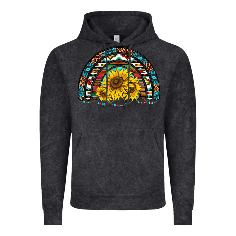 Western Sunflowers Aztec Leopard Serape  Rainbows Vintage Hoodie by AdoDesignShop | Teevron