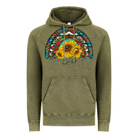 Vintage Olive western sunflowers aztec leopard serape  rainbows Vintage Hoodie - AdoDesignShop