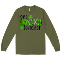 Army Green st. Patrick's day one lucky teacher Long Sleeve Tee - RanaPortraitStore