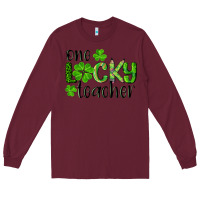 Burgundy st. Patrick's day one lucky teacher Long Sleeve Tee - RanaPortraitStore