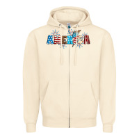 Sandshell Lightning bolt with America Zipper Hoodie - Neo Western
