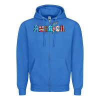True Royal Lightning bolt with America Zipper Hoodie - Neo Western