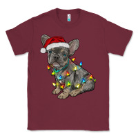 Burgundy christmas french bulldog Classic Tee - RanaPortraitStore