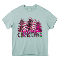 Arona Merry Christmas pink  trees Heavy Core Tee - CowhideDigitalArt