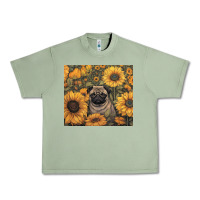 Oil Green pug Urban Heavy Tee - Unal Design