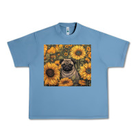 Pebble Blue pug Urban Heavy Tee - Unal Design