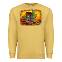 Antique Gold cross sunset backgraund Premium Sweatshirt - JahusDesignShop
