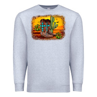 Heather Grey cross sunset backgraund Premium Sweatshirt - JahusDesignShop