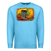 Ocean Blue cross sunset backgraund Premium Sweatshirt - JahusDesignShop