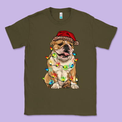 Christmas Bulldog Classic Tee Designed By Ranaportraitstore