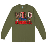 Army Green wild about baseball Long Sleeve Tee - Zillion Design Studio