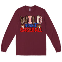 Burgundy wild about baseball Long Sleeve Tee - Zillion Design Studio