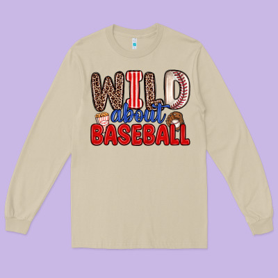 Wild About Baseball Long Sleeve Tee Designed By Zillion Design Studio
