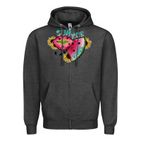 Charcoal Heather summer vibes Zipper Hoodie - SublimationCraftShop