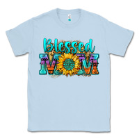 Dusty Blue blessed mom sunflower Classic Tee - Zillion Design Studio