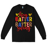 Black hey batter batter swing softball Long Sleeve Tee - Zillion Design Studio