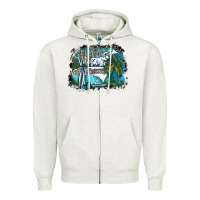 Oatmeal Heather summer vibes Zipper Hoodie - SublimationCraftShop