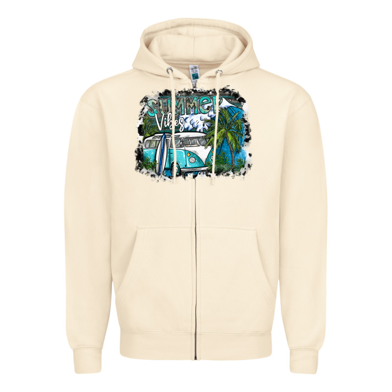 Summer Vibes Zipper Hoodie by SublimationCraftShop | Teevron