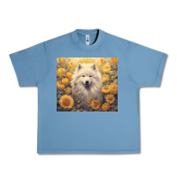Pebble Blue samoyed Urban Heavy Tee - Unal Design