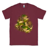 Burgundy camouflage and leopard patch  3 Classic Tee - BundleAndBundleShop