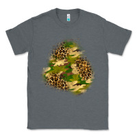 Charcoal Heather camouflage and leopard patch  3 Classic Tee - BundleAndBundleShop