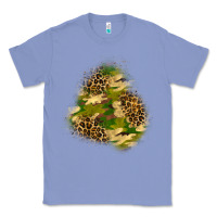 Colony Blue camouflage and leopard patch  3 Classic Tee - BundleAndBundleShop