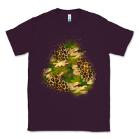Plum camouflage and leopard patch  3 Classic Tee - BundleAndBundleShop