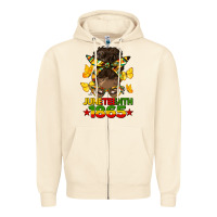Sandshell juneteenth 1865 afro bun Zipper Hoodie - HRA Design Shop