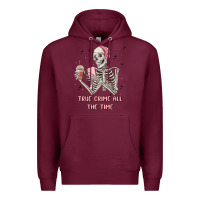 Burgundy true crime all the time Premium Hoodie - MaliasSmallBusiness